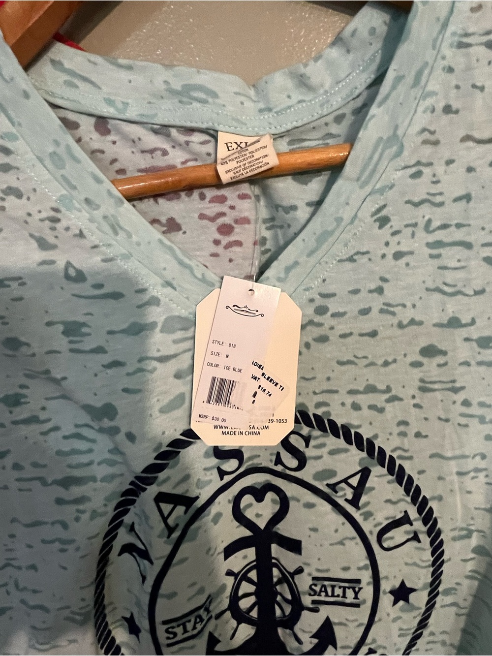 Red Colorado Graphic Tee & Light Blue Nassau Bahamas V‑Neck Tee Lot Of Two M New - Picture 5 of 11